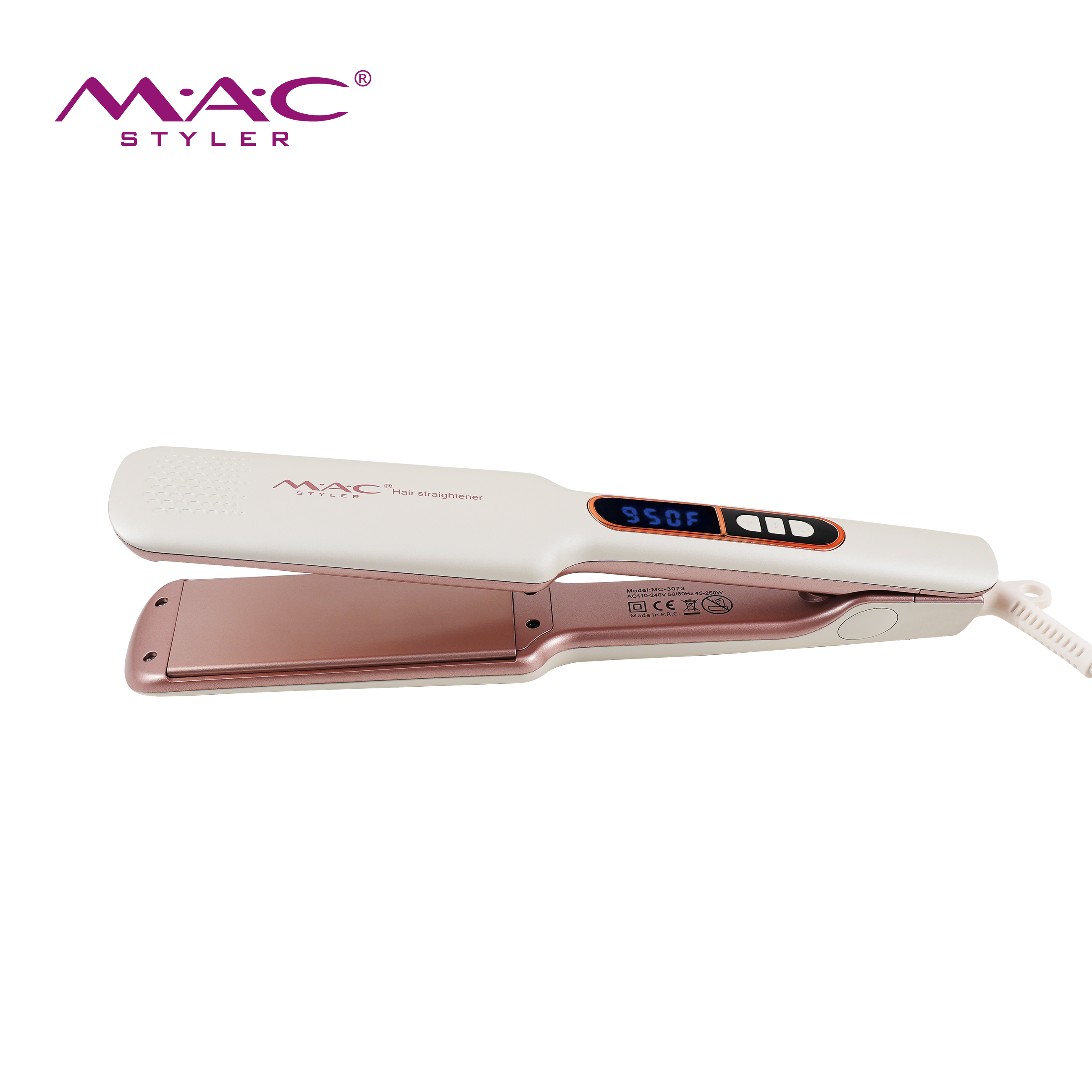 Plancha de cabello Salon MAC Hair Iron Custom Logo Professional Ceramic Hair Straightener