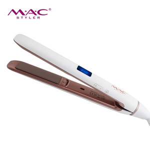 MAC Styler Fast PTC Heating LCD Flat Iron Curler Ceramic Glaze Hair Straightener Narrow Plate Flat Iron