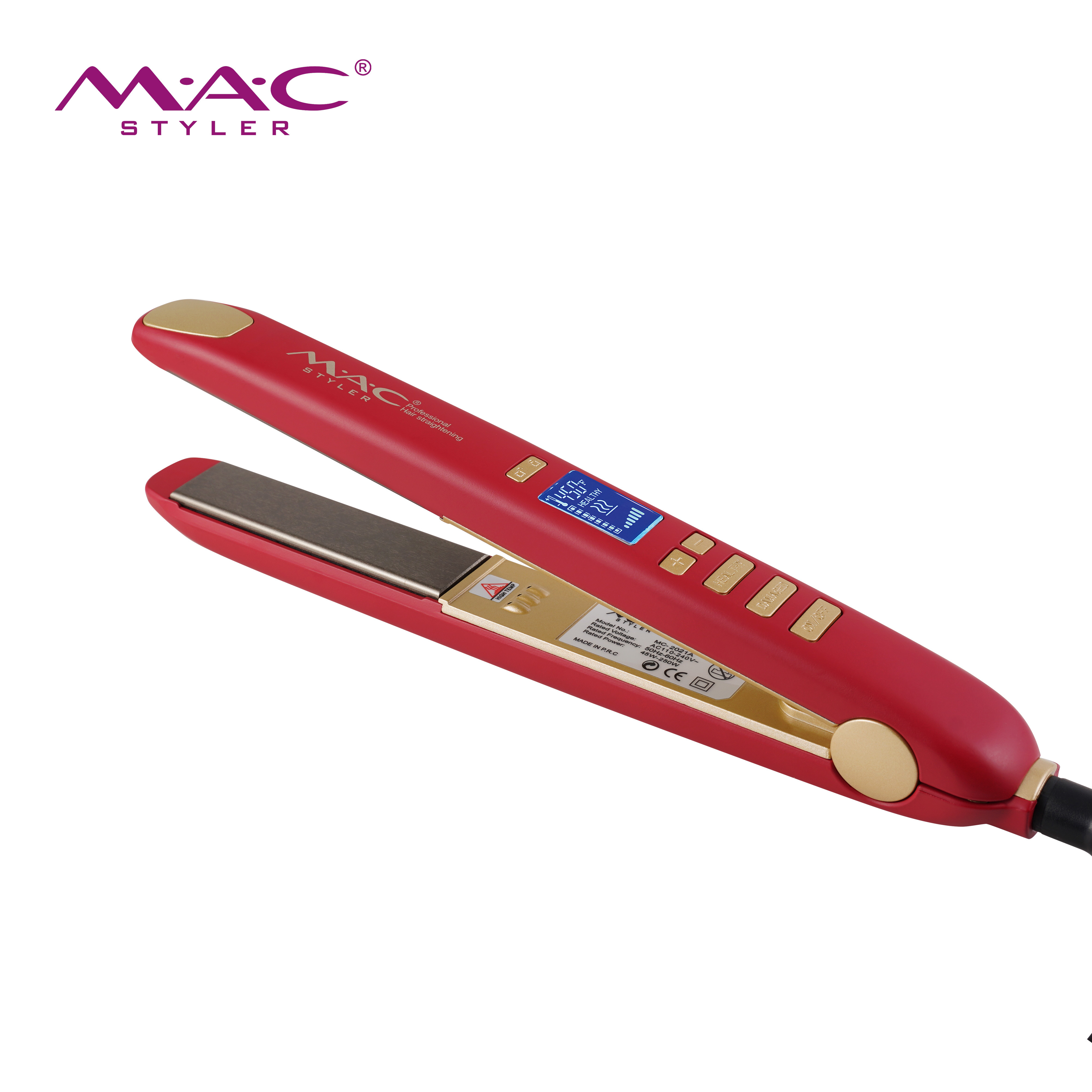 Wholesale Professional Curling Iron MAC Hair Straightener Curler 2 in 1 Titanium Private Label Pencil Flat Iron