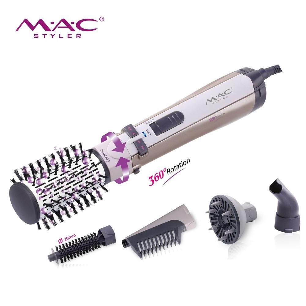 Ceramic wind comb 360 automatic rotating comb brush professional ceramic hair straightening brush