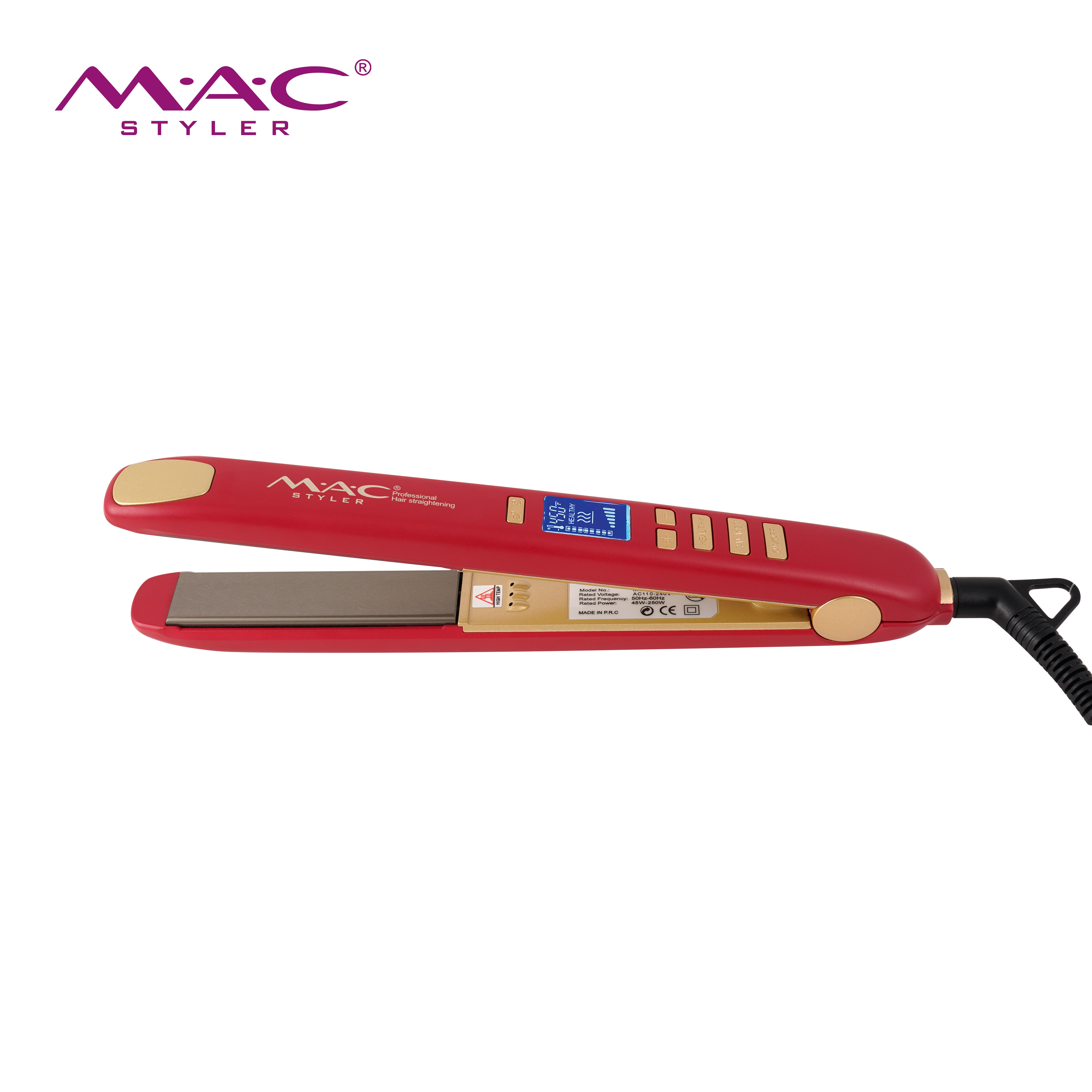 Wholesale Professional Curling Iron MAC Hair Straightener Curler 2 in 1 Titanium Private Label Pencil Flat Iron