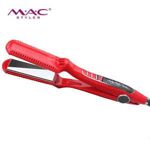 MAC Styler Red Professional Hair Straighteners Stainless Steel Mirror Wide Plate Portable Flat Iron Infrared Hair Straightener