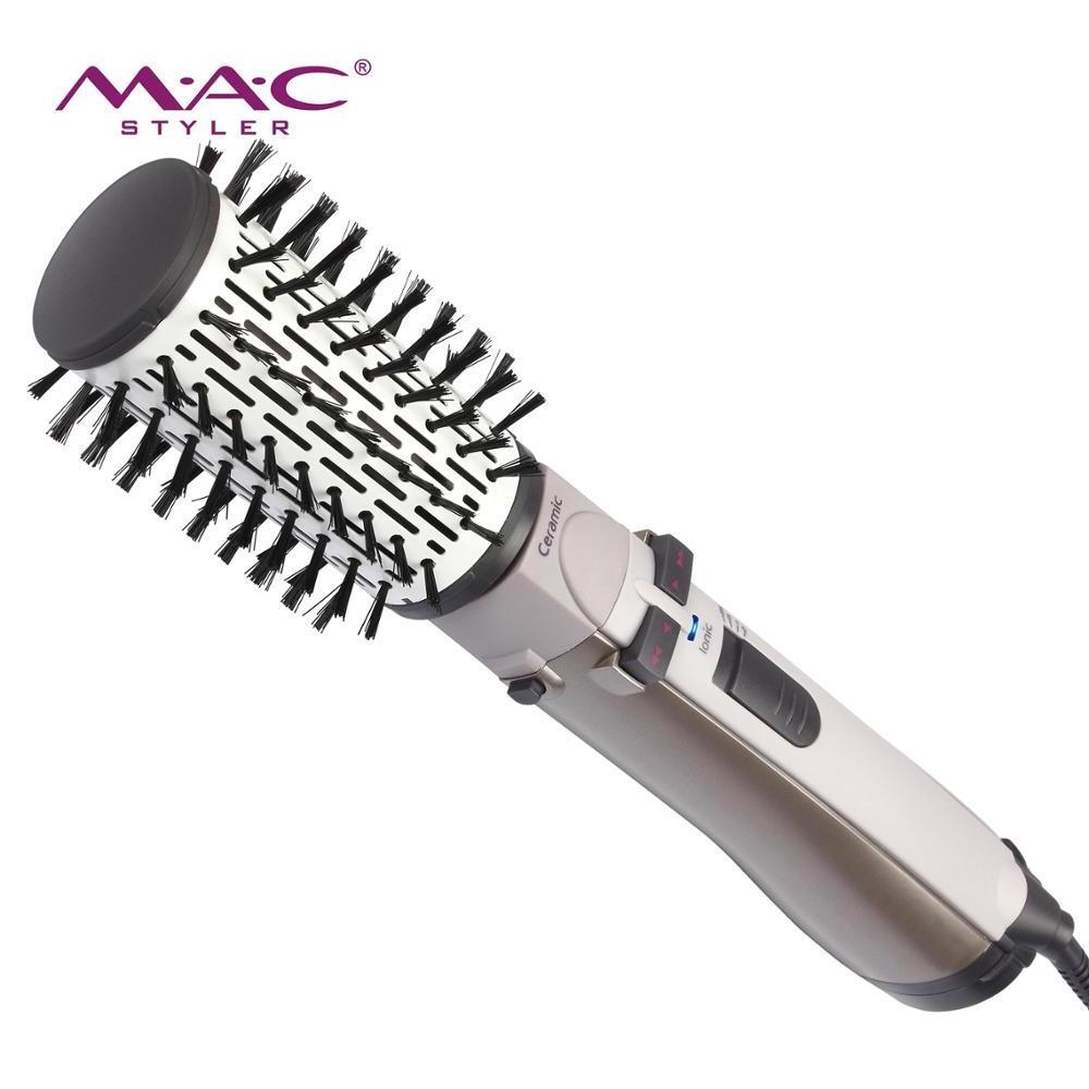 Ceramic wind comb 360 automatic rotating comb brush professional ceramic hair straightening brush