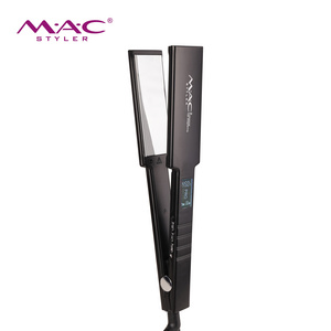 Custom Logo Professional Fast Flat Iron Black Floating Titanium Tourmaline Coating Plate MAC Hair Straightener