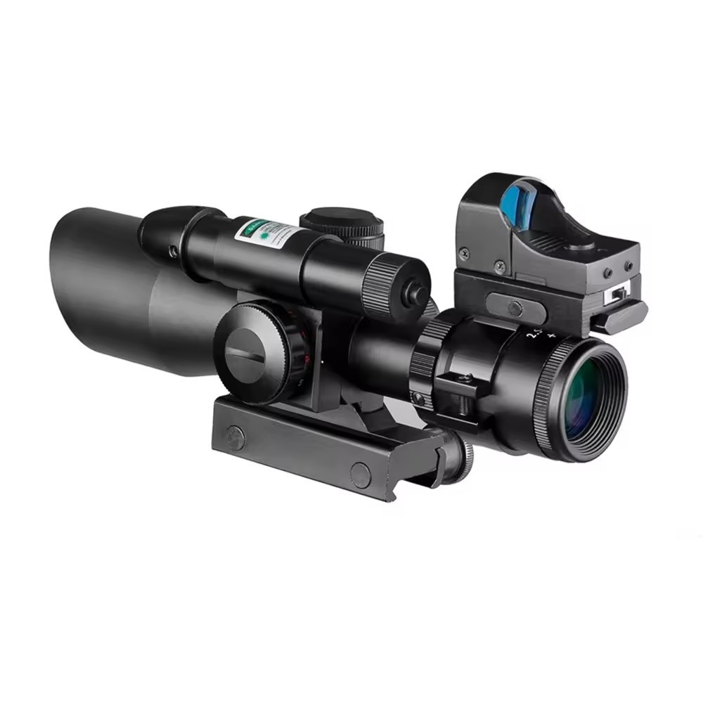 Combo Scope 2.5-10X40EG Green Laser Optical Sight+ Mini Red Dot Sight  For Hunting Scope