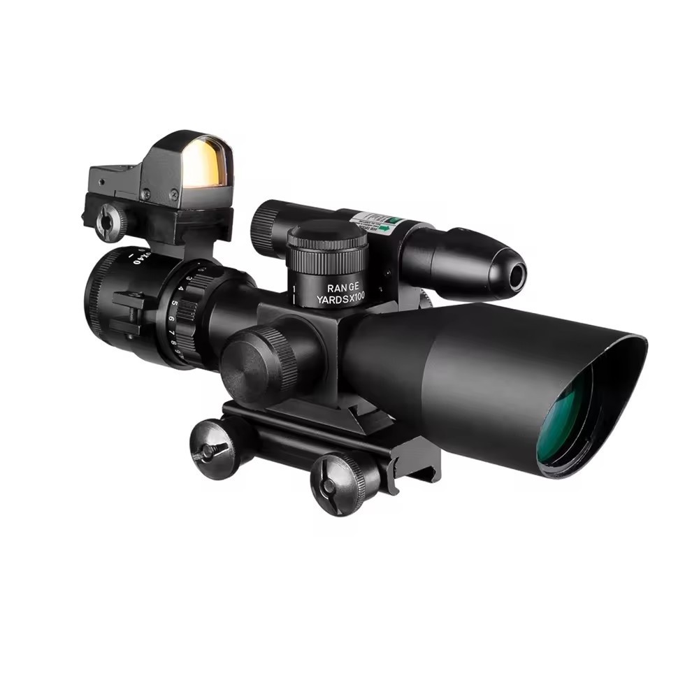 Combo Scope 2.5-10X40EG Green Laser Optical Sight+ Mini Red Dot Sight  For Hunting Scope