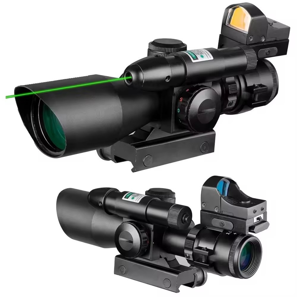 Combo Scope 2.5-10X40EG Green Laser Optical Sight+ Mini Red Dot Sight  For Hunting Scope