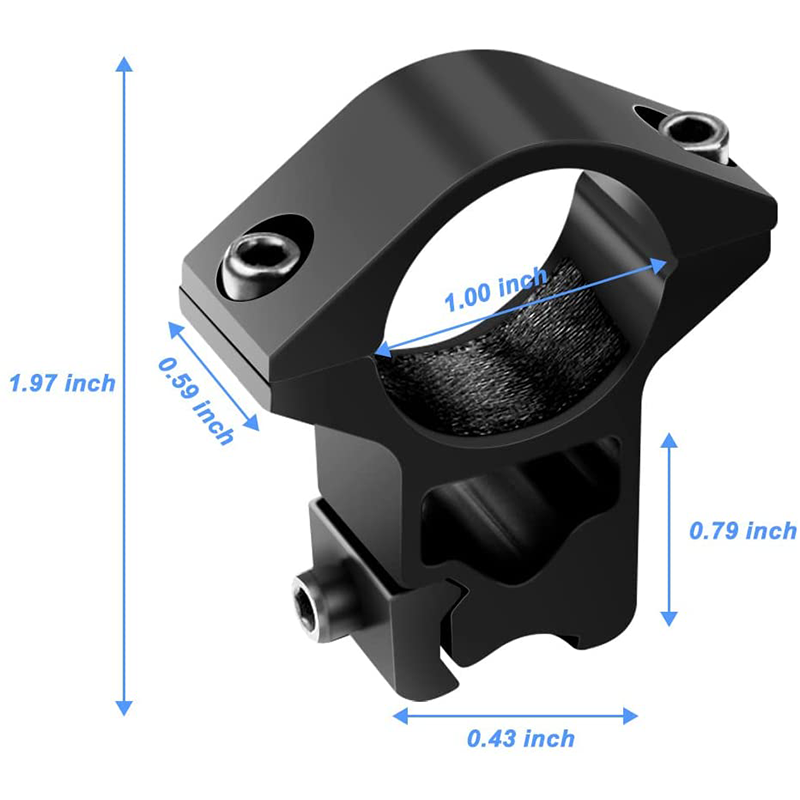 Scope Mount Ring 25.4 High Rise Hunting Scope Sight Accessory Ring Universal Scope Laser Flashlight