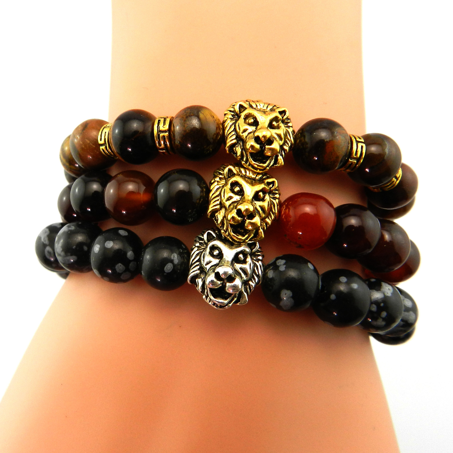 MANCHAO Hot Selling Natural Stone Agate Volcanic Rock Energy Colorful Buddha Beads Bracelets-Fashion Jewelry Wholesale