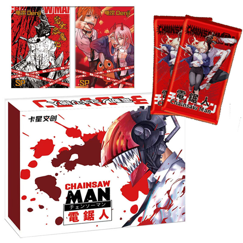 New Anime Chainsaw Man TCG Game Card Table Playing Toys Rare Denji Makima Flash Gold Stamping Battle Trading Collection Card