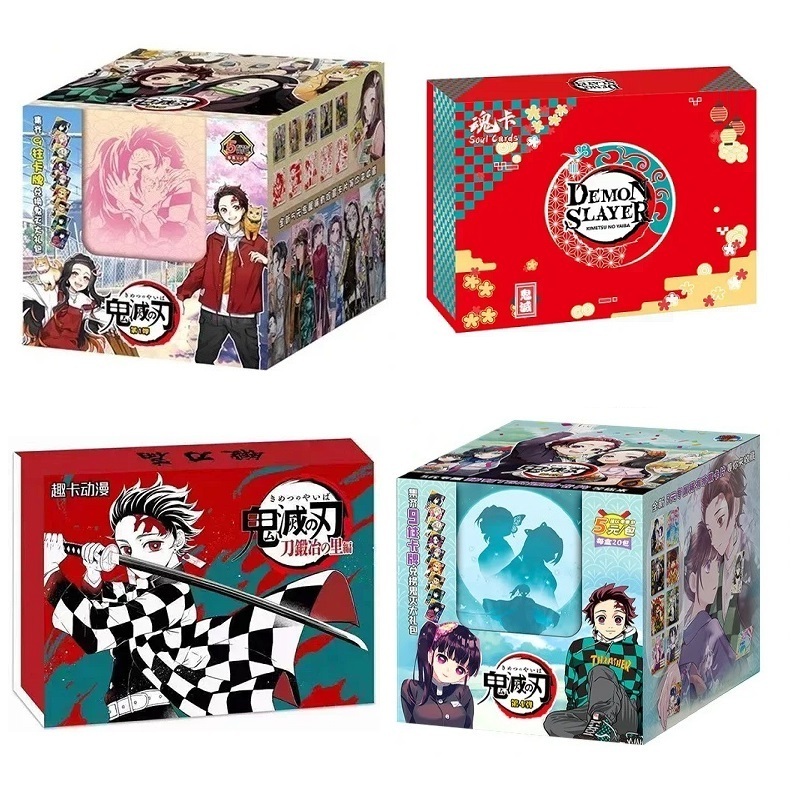 Anime Demon Slayer Collectible Cards Booster Box Kimetsu No Yaiba Kamado Tanjirou Nezuko Rare SSP Game Board Playing Thick Cards