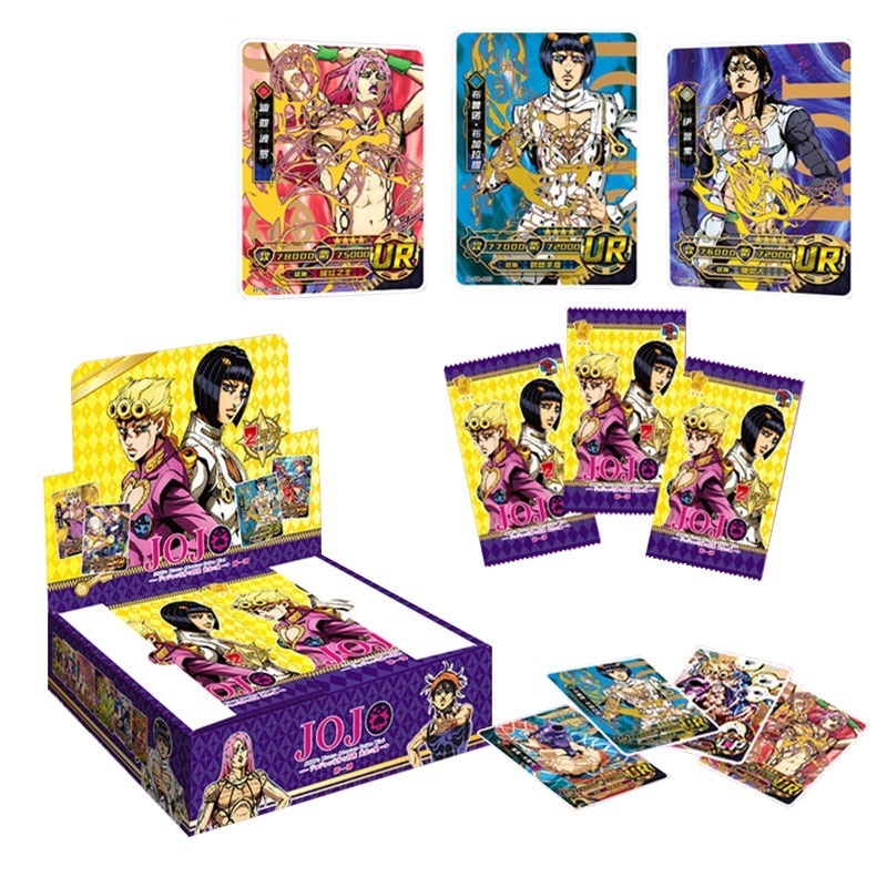 Anime JoJo Collection Cards Packs Small Dinosaur JOJO Bizarre Adventure Collection Game Booster Box Cards for Child Kids Gift