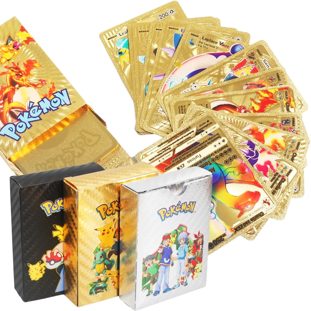 Japanese Anime Pokemoned Collectible Cards Board Game Playing Toys Vmax GX Charizard Pikachu Rare Trading Card for Kids Gift