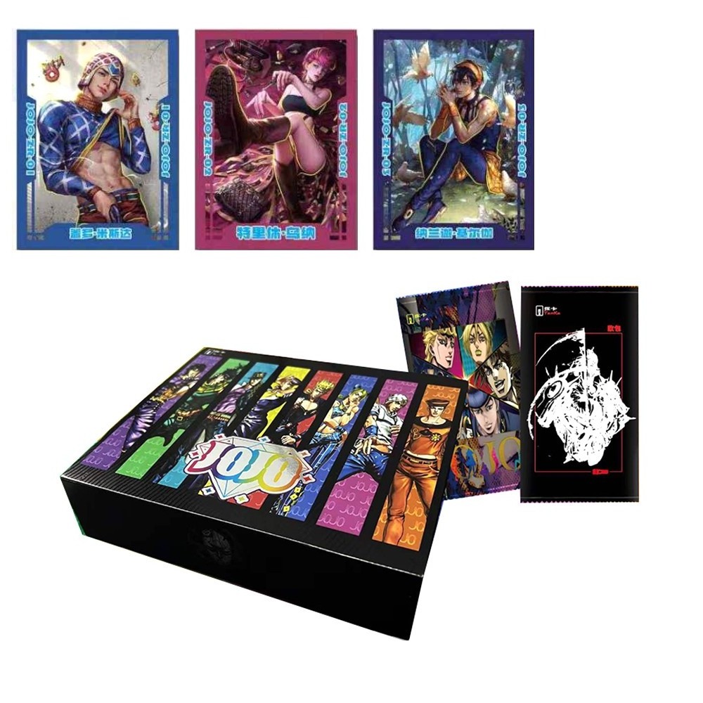 Anime JoJo Collection Cards Packs Small Dinosaur JOJO Bizarre Adventure Collection Game Booster Box Cards for Child Kids Gift