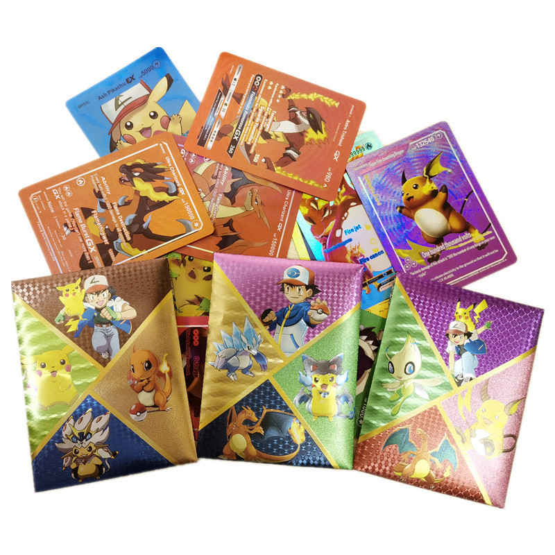 10/55/110pcs Poke mon Rare Trading Collectible Cards Poke mon TCG Random Cards Vmax Poke mon Deck Box Gold Foil Game Board Cards