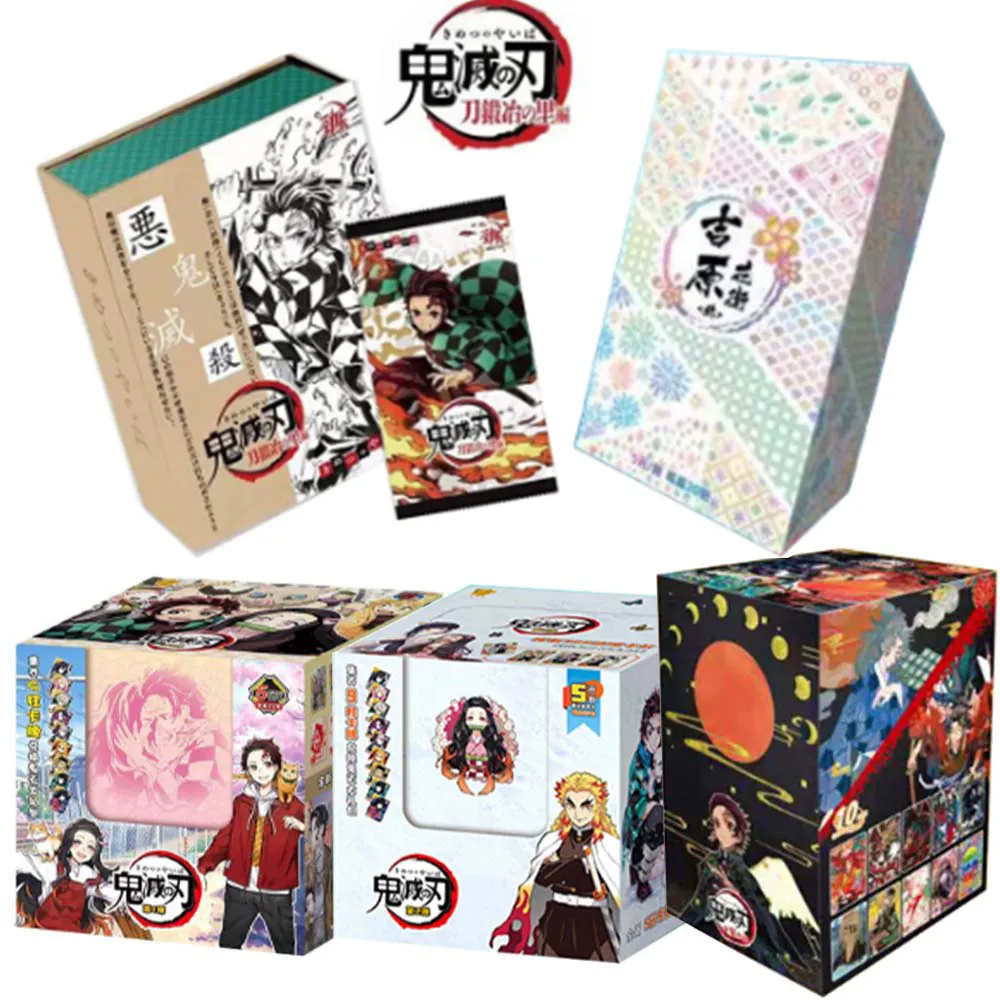 Japanese Anime Demon Slayer Collection Cards Booster Box Rare Kamado Nezuko Table Playing Cards Board Game Toys Kids Gifts