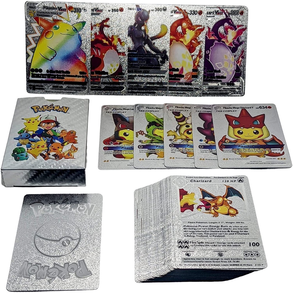 French Spanish English German Poke mon TCG Table Playing Cards Wholesale Rare Pokemoned Collection Game Board Card KidsToy