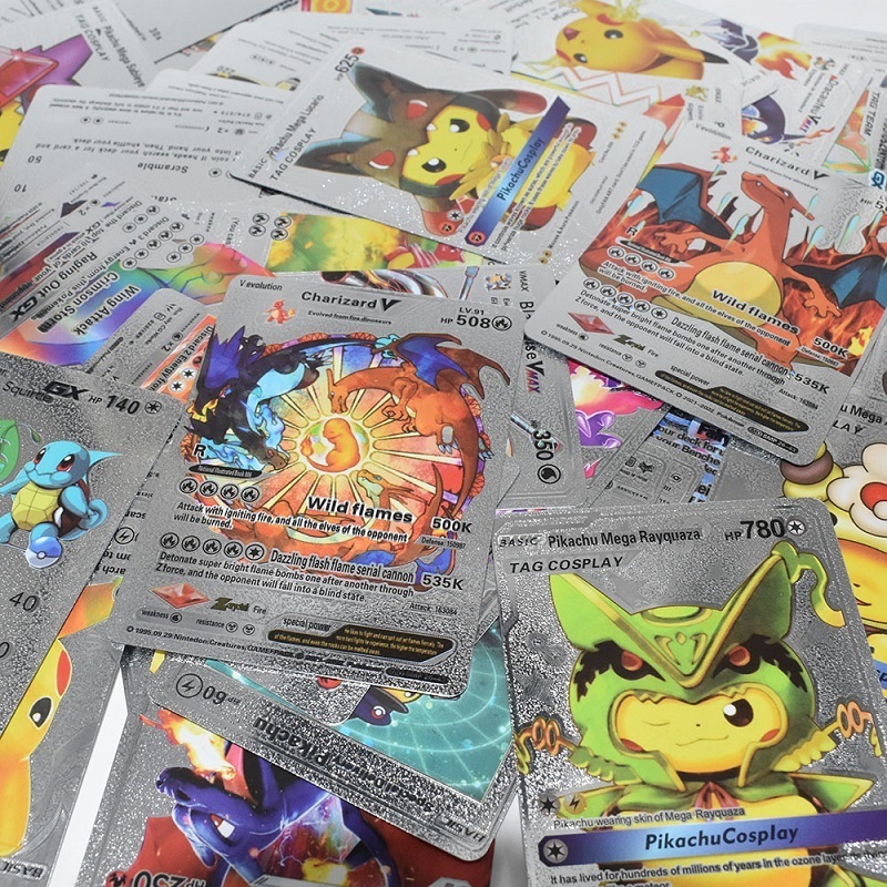 French Spanish English German Poke mon TCG Table Playing Cards Wholesale Rare Pokemoned Collection Game Board Card KidsToy