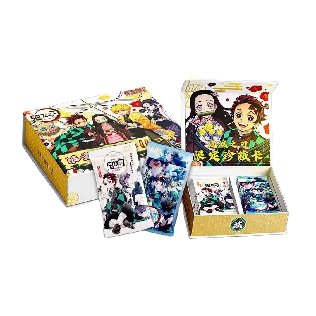 Japanese Anime Demon Slayer Collectible Cards Blind Boxes Toys Kamado Nezuko Uzui Game Playing Cards Birthday Gifts for Kids