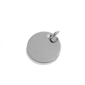 Wholesale High Quality Laser Engraving Customized Stainless Steel Silver Round Blank Dogtag Pendant