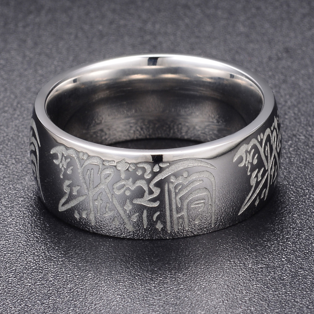 YWMT 2019 Wholesale Stainless Steel Muslim Religion Islamism In Cantation Finger Ring For Men