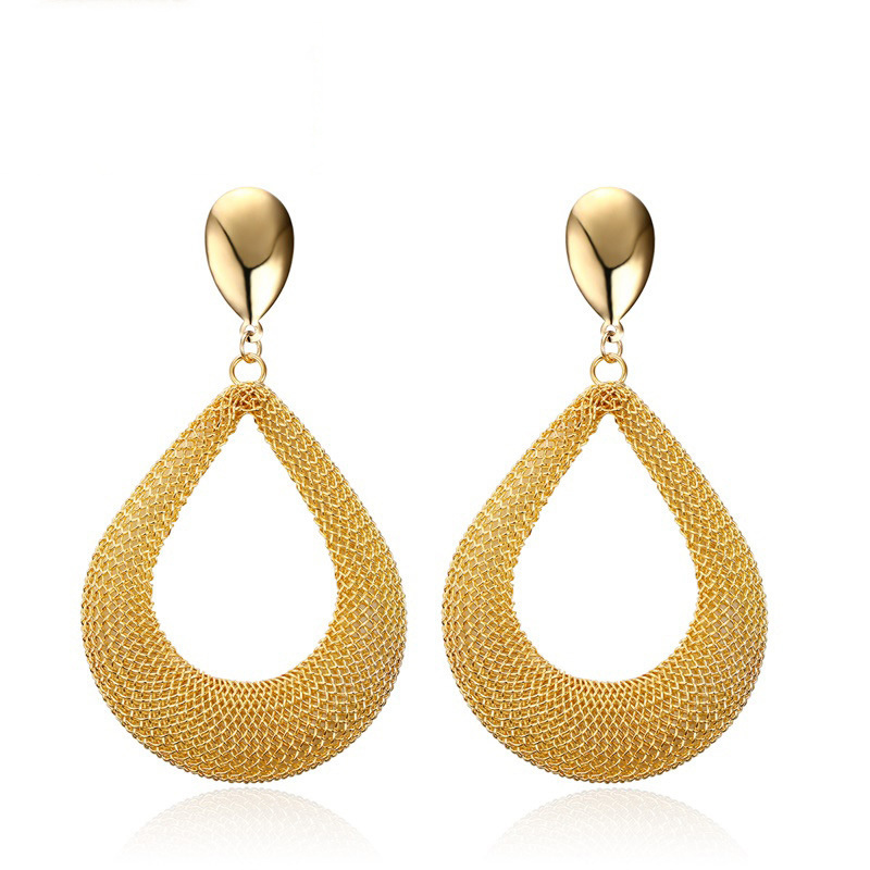 Wholesale Customized Exaggerated Gold Plated Stainless Steel Drop Shape Dangle Earrings For Women Jewelry