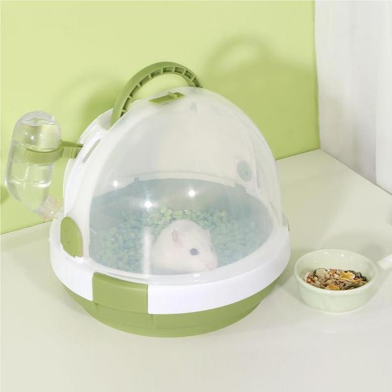 Hamster House Takeaway Cage Portable Hamster Cage Golden Bear Plastic House Bed for Small Animal