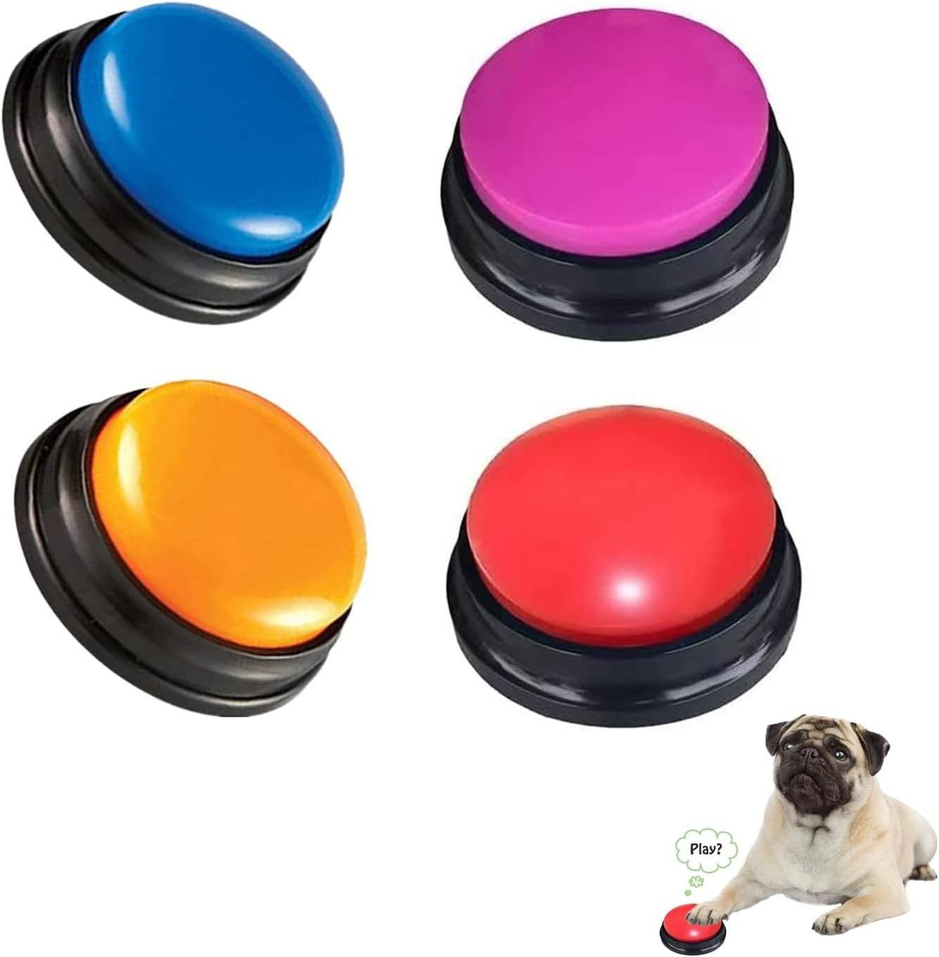 2024 New Recordable Sound Dog Buttons Creative 30 Seconds Dog Buttons for Pet Sound Training Toy