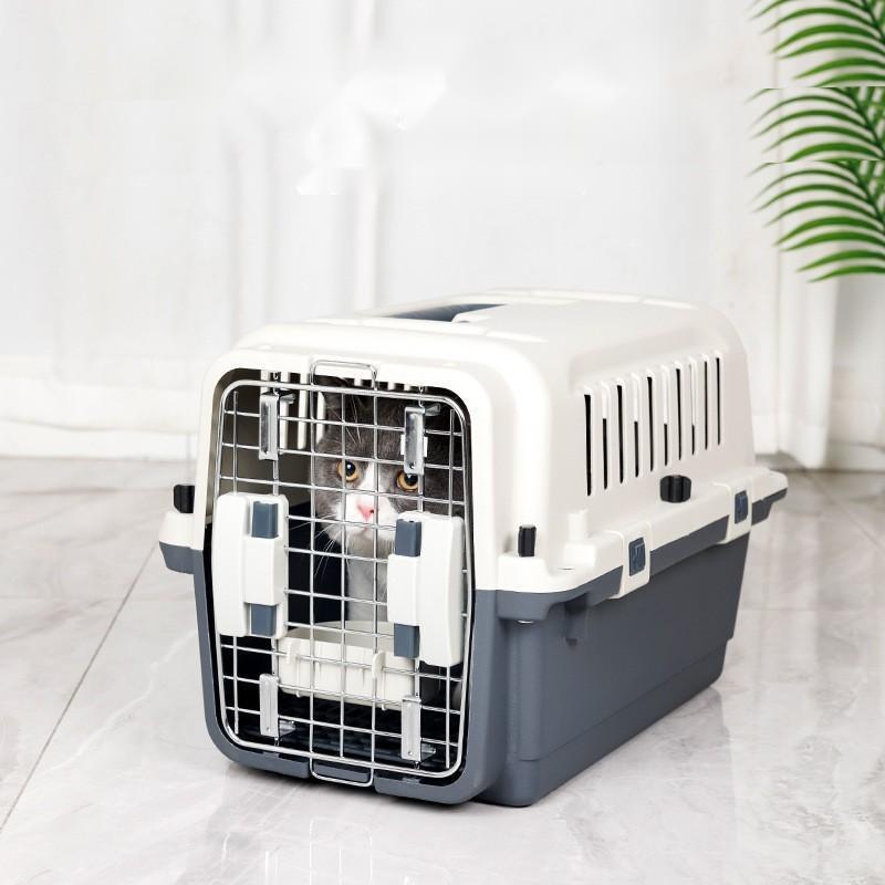 Plastic Dog Cat Crate Carrier Approved Airline Kennels Luxury Large Kennel on Wheel