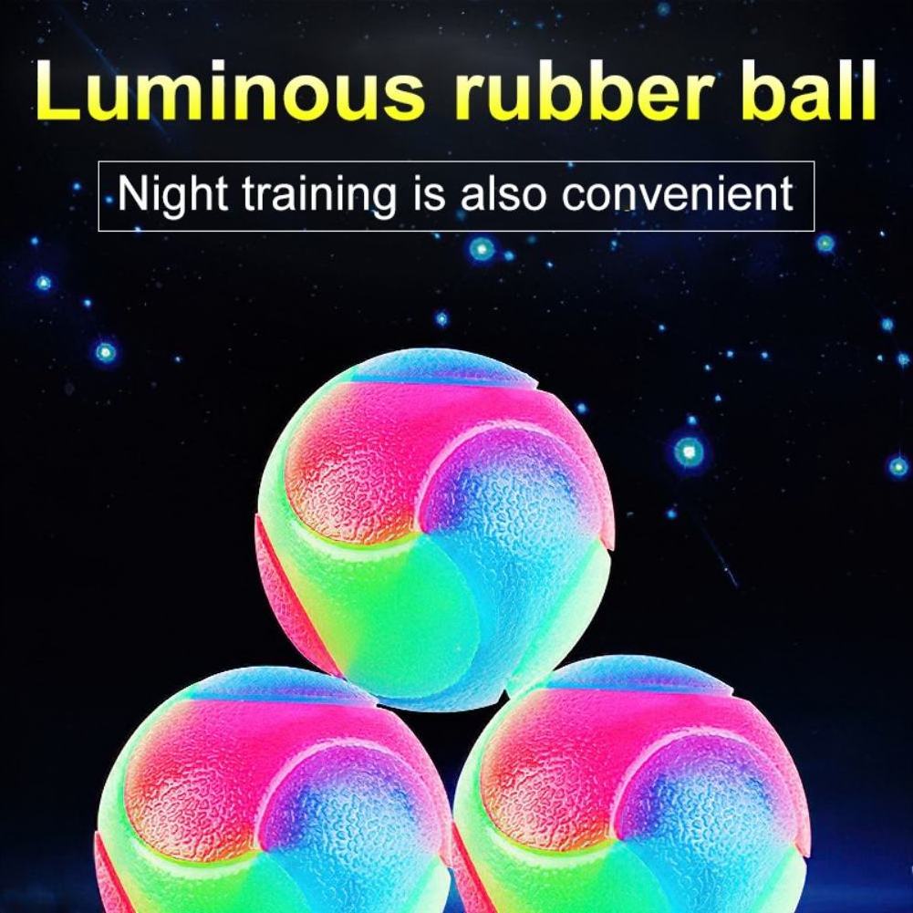 2024 New TPR LED ElasticPet Bal flashing bouncing l Cat Ball Toys Flash Toys