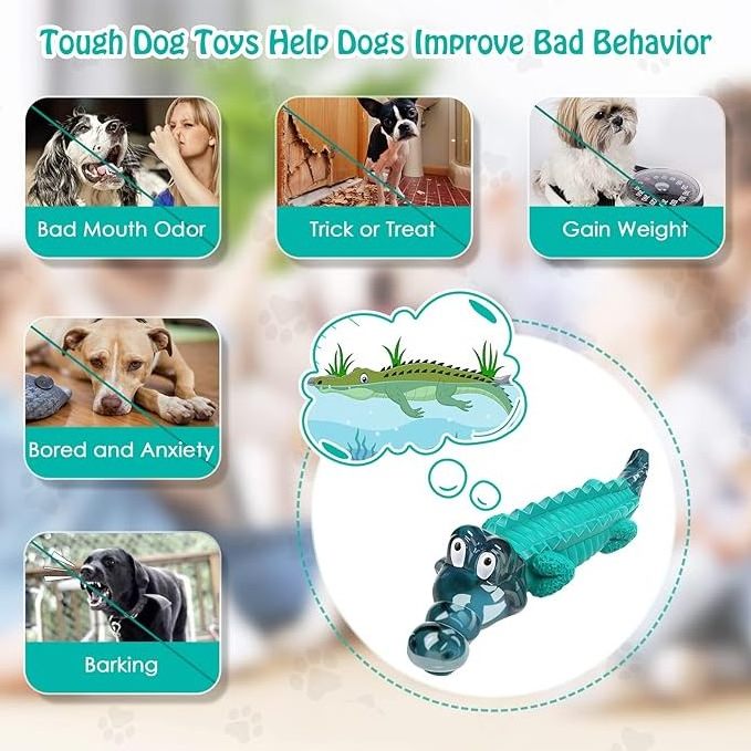 Wholesale Pet Chew Toy for Dogs Durable Indestructible Chewing Crocodile Tough Dog Toys