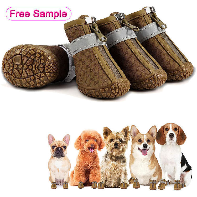 Wholesale Waterproof Nylon Neoprene Reflective Dog Boots Breathable Dog Shoes for Small Dogs Boots