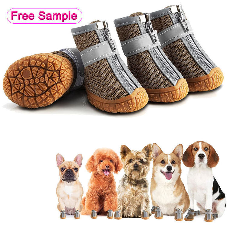 Wholesale Waterproof Nylon Neoprene Reflective Dog Boots Breathable Dog Shoes for Small Dogs Boots