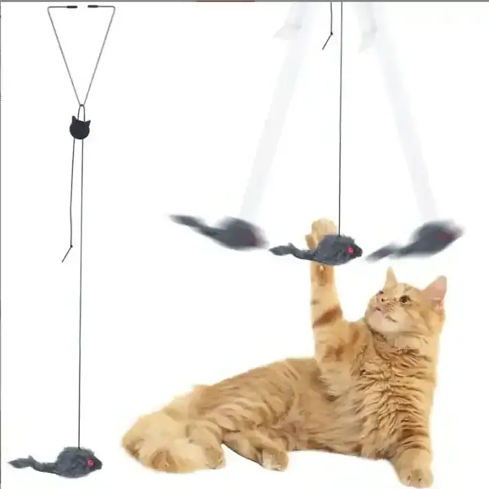 Best Selling Interactive Cat Fur Toys Retractable Cat Fun Toys Kitten Toys