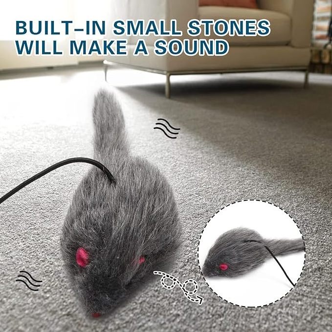 Best Selling Interactive Cat Fur Toys Retractable Cat Fun Toys Kitten Toys