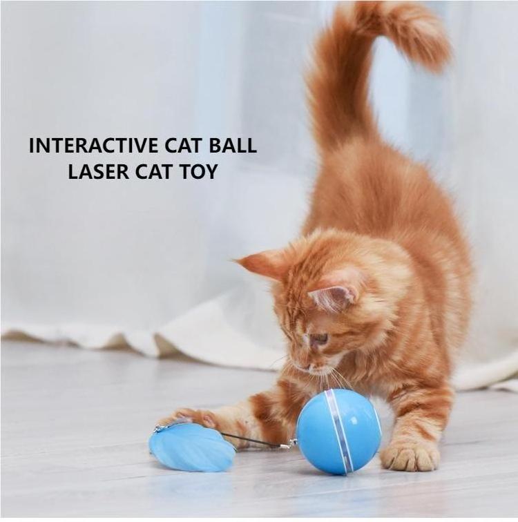 Wholesale Pet Toys Accessories ABS Plastic Feather Auto Laser Smart Pet Toy Cat Toy Ball with Bell