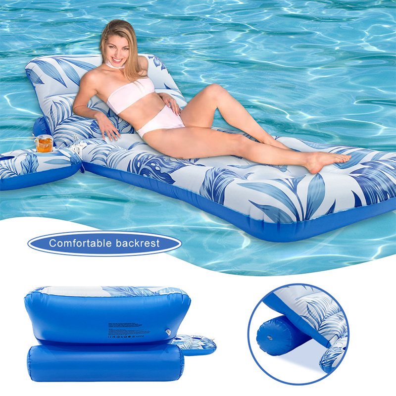 Wholesale 2024 new pool floats inflatable hammock floating mat floating pool tray with drink holder