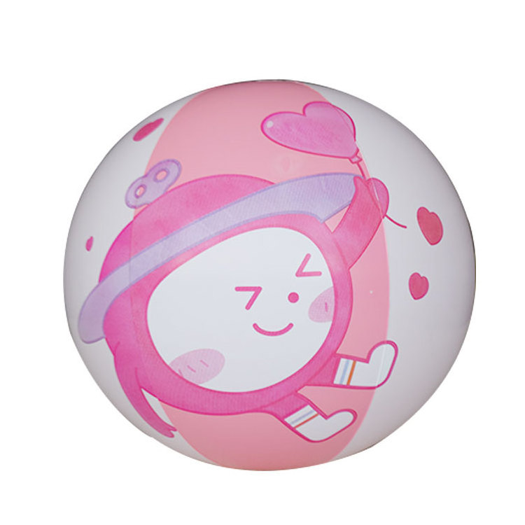 Custom Cute Inflatable Pink Beach Ball With Anime Logo Printing