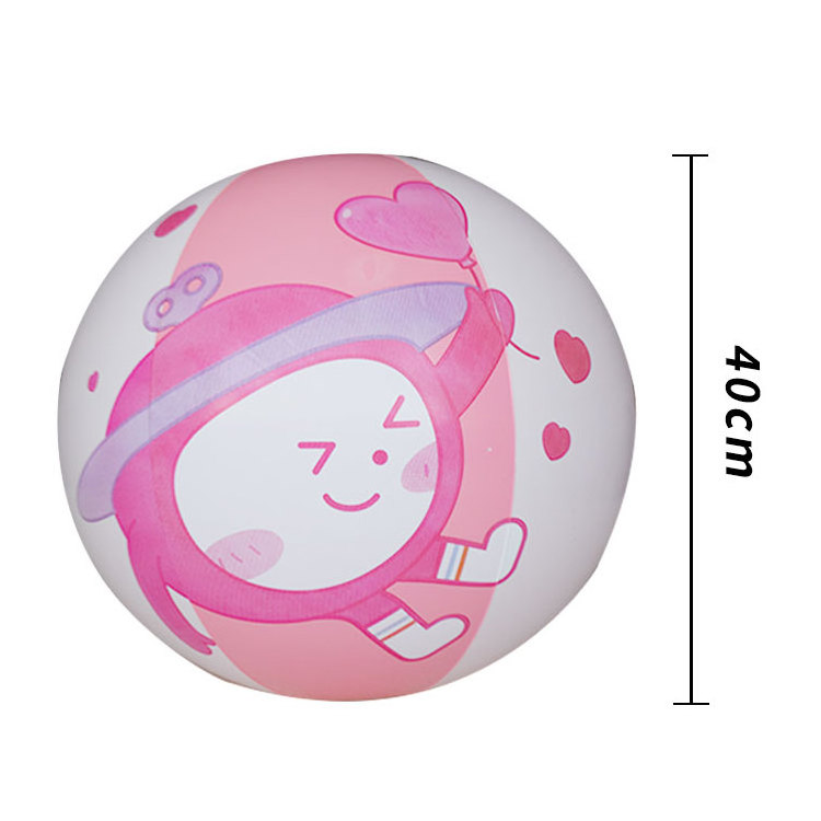 Custom Cute Inflatable Pink Beach Ball With Anime Logo Printing