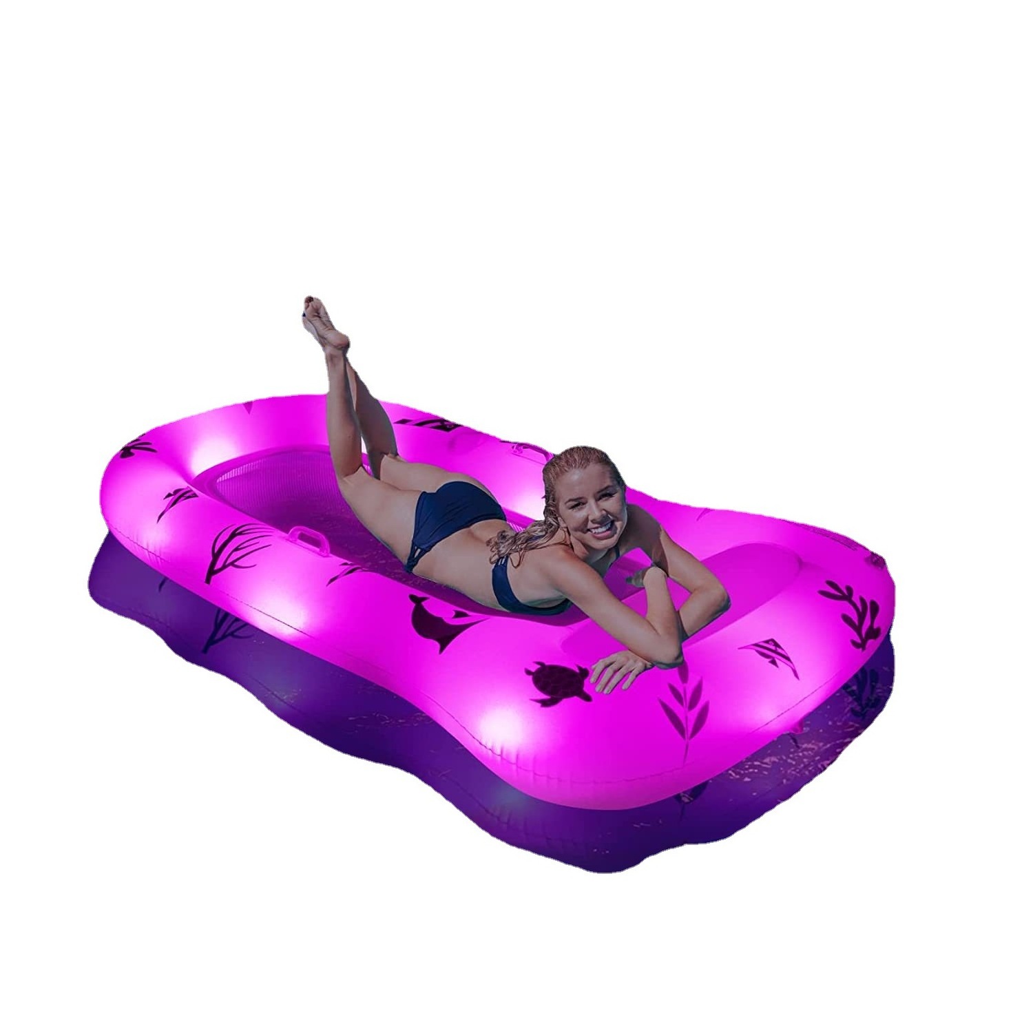 Blow Up Raft Tub with Pillow Inflatable Tanning Park Water Inflatables.Floating Inflatable Toy Plastic Sun Lounges