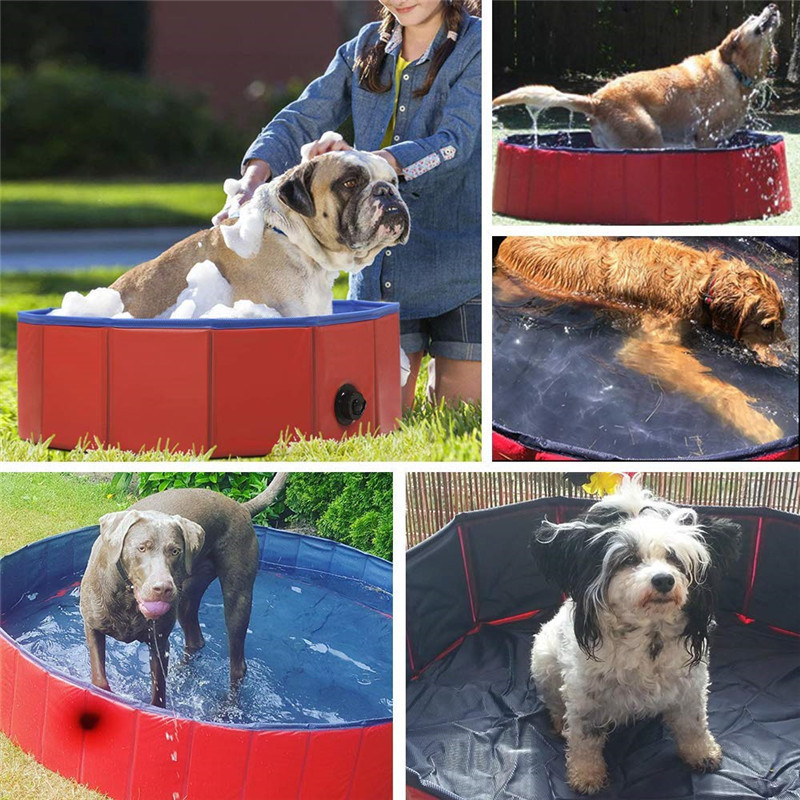 Wholesale and custom folding dog bath tub outdoor swimming pool portable pet dog pool