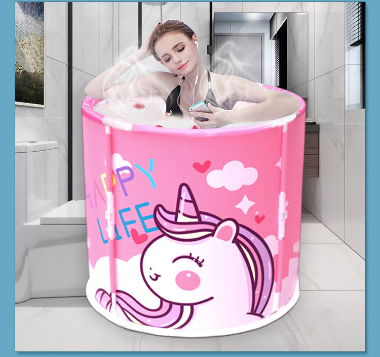 Adults Portable Foldable Bath Tub for Shower Stall Soaking Spa Bathtub with Thermal Foam Freestanding Folding PVC Box Package