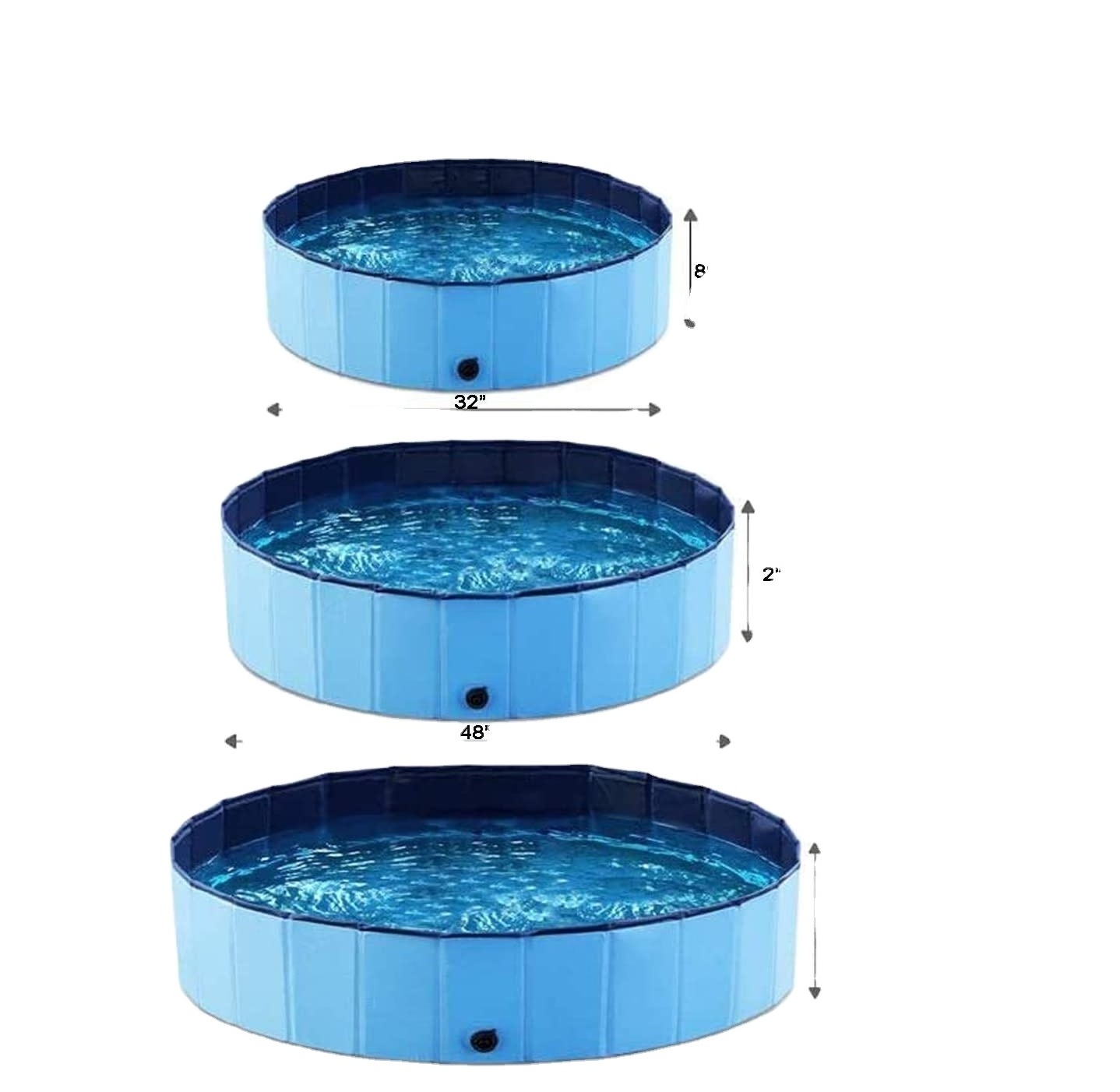 Large Foldable Dog Pool, Hard Plastic Shell Portable Swimming Pool for Dogs Cats and Kids