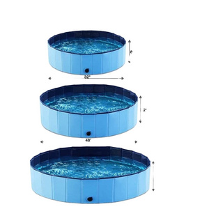 Large Foldable Dog Pool, Hard Plastic Shell Portable Swimming Pool for Dogs Cats and Kids