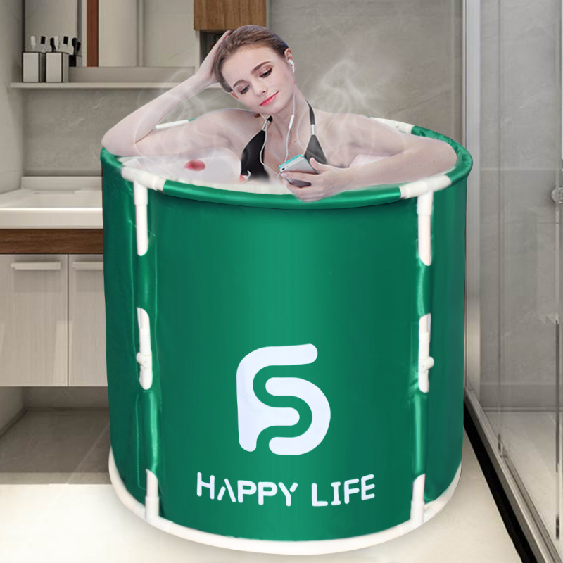 Adults Portable Foldable Bath Tub for Shower Stall Soaking Spa Bathtub with Thermal Foam Freestanding Folding PVC Box Package