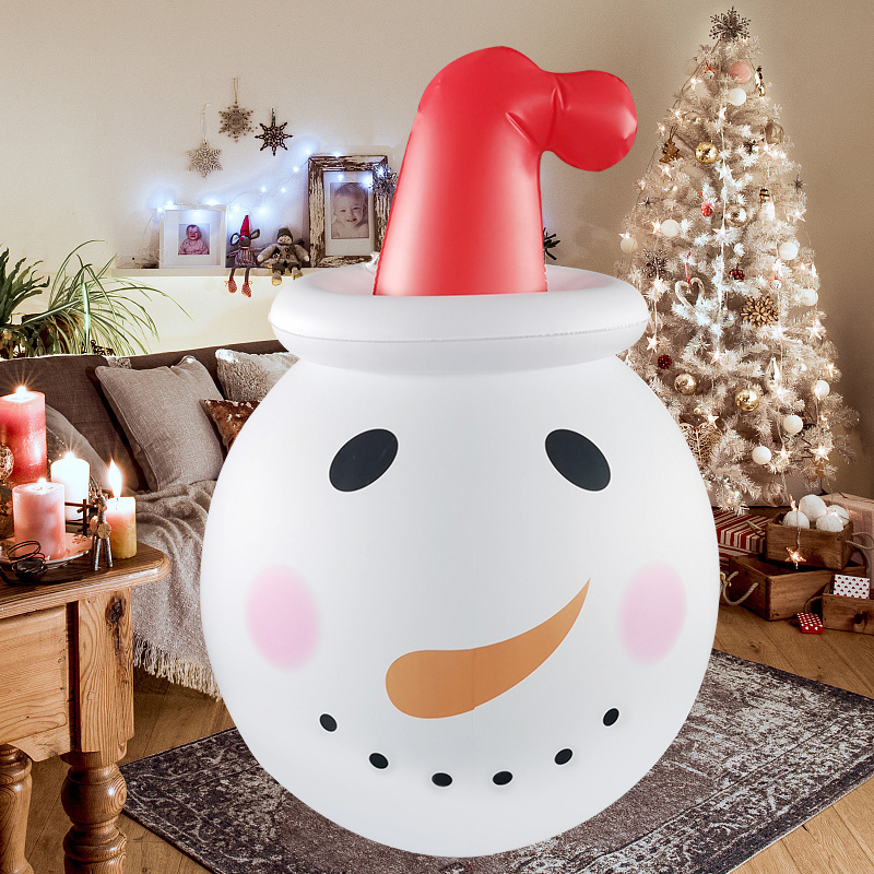 wholesale PVC Christmas decoration ornament inflatable christmas snowball with LED light