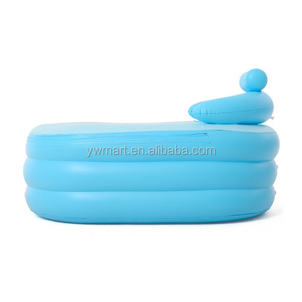 PVC portable S shape cushion inflatable adult bathtub SPA pool Hot bath tub with pillow