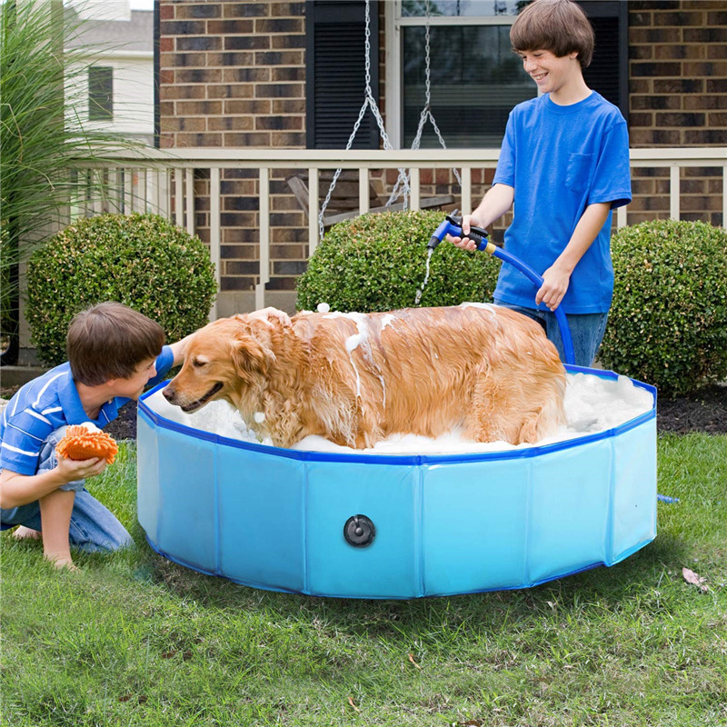 Wholesale and custom folding dog bath tub outdoor swimming pool portable pet dog pool