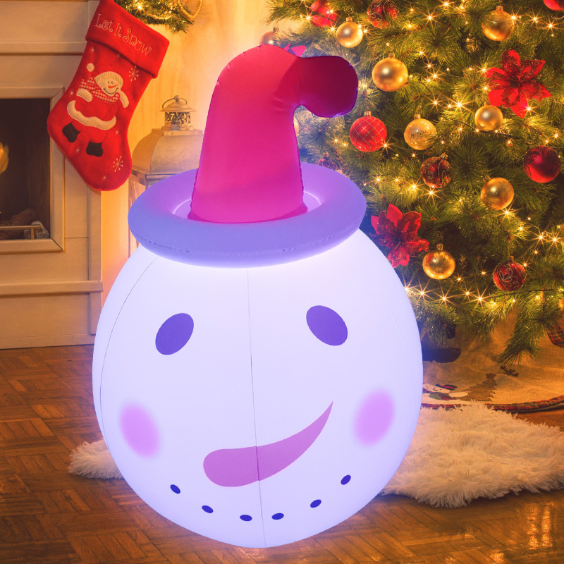 wholesale PVC Christmas decoration ornament inflatable christmas snowball with LED light