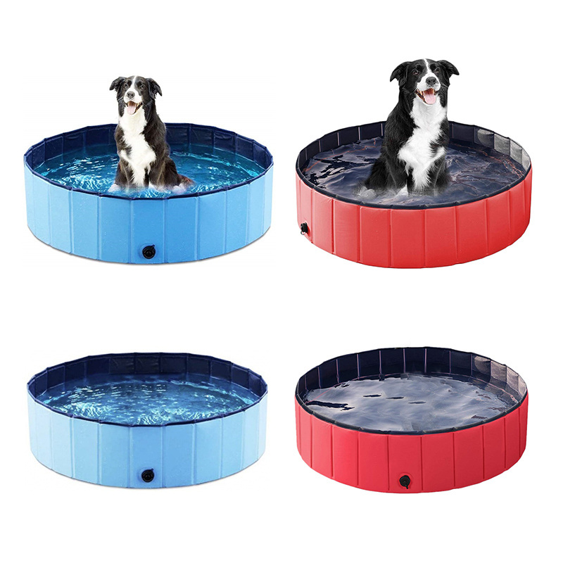 Large Foldable Dog Pool, Hard Plastic Shell Portable Swimming Pool for Dogs Cats and Kids